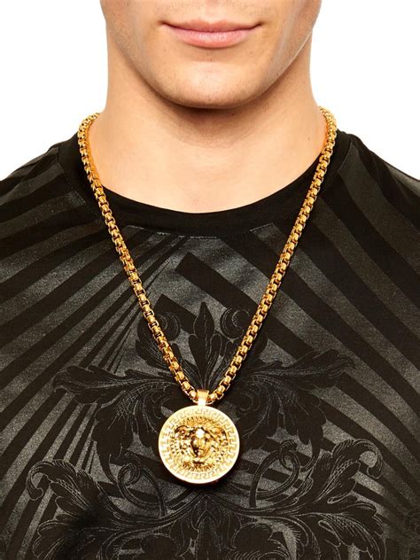 versace earring mens gold|Versace necklace for men.